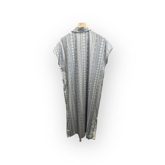 Shein Curve Womens SIZE 0 XL Blue White Print Button Shirt Dress - Picture 4 of 6